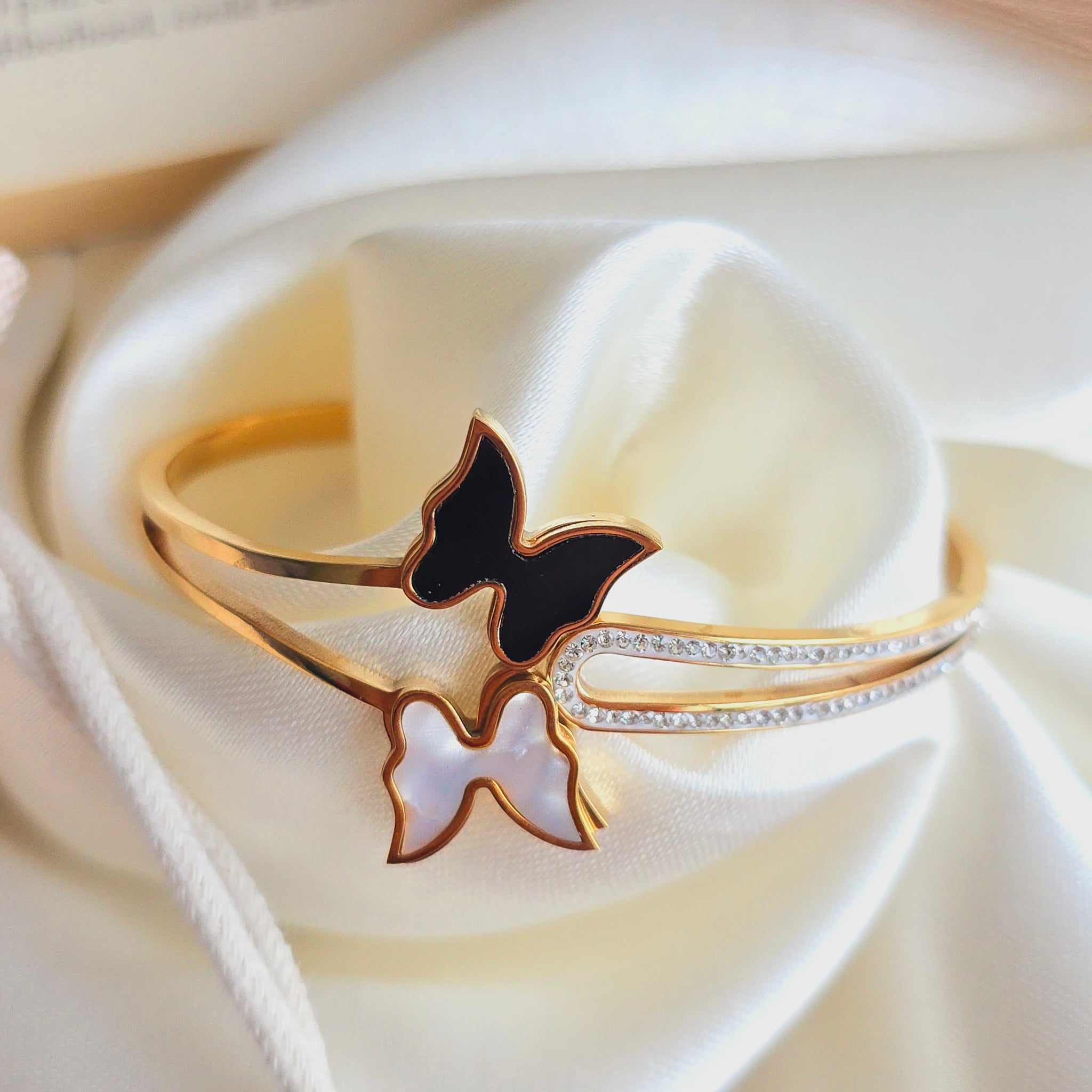 Dual Elegance Butterfly Bracelet